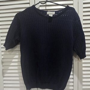 Navy Short Sleeve Sweater Size S